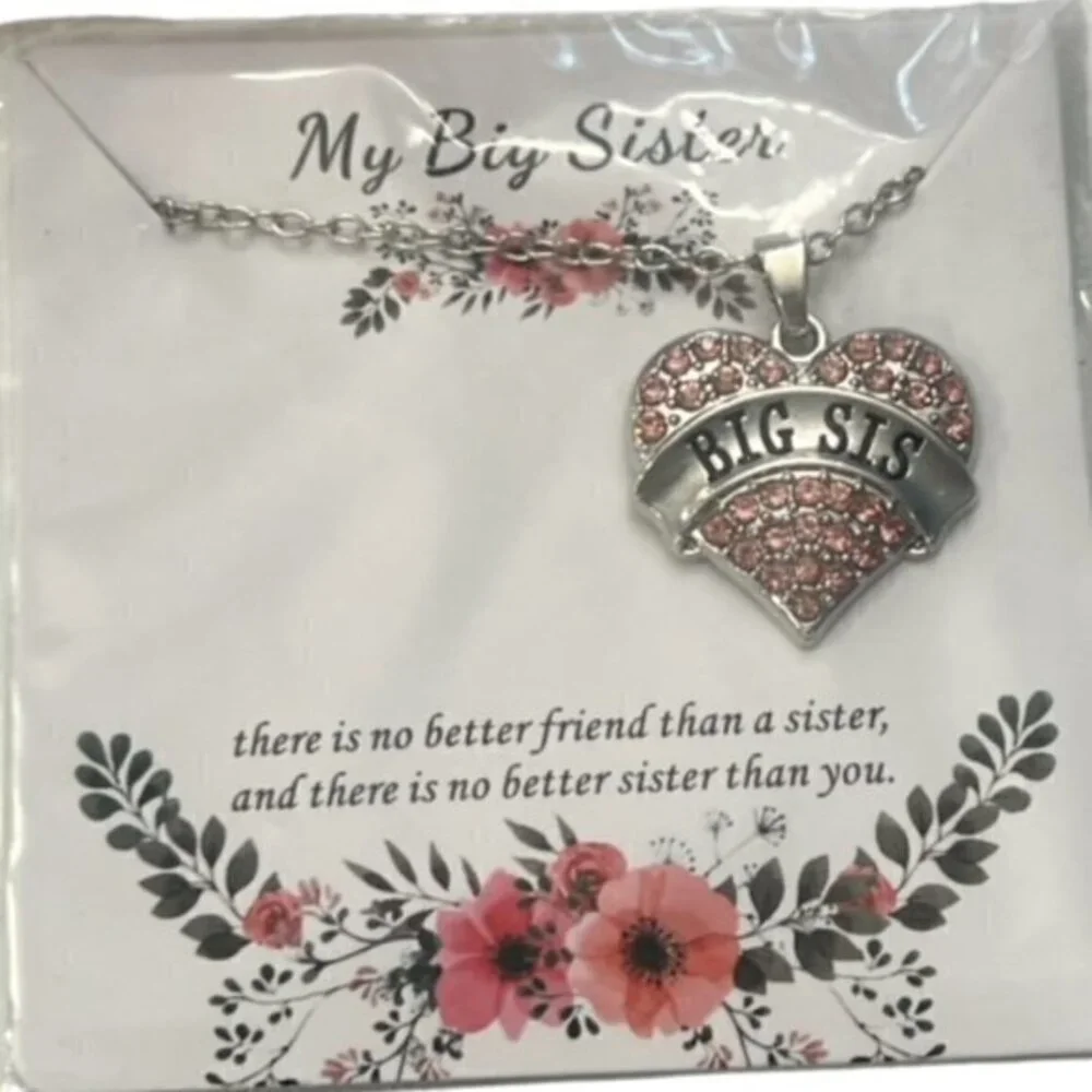 SALE!! 2 for $15 Big Sister Little Sister PINK Necklace‎ Set UNICORN GIFT BOX